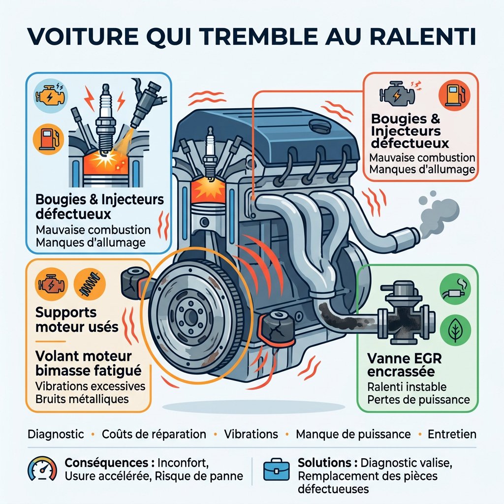 Infographie : voiture tremble au ralenti